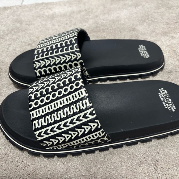Marc Joseph Black Sandals with White Pattern main image 5
